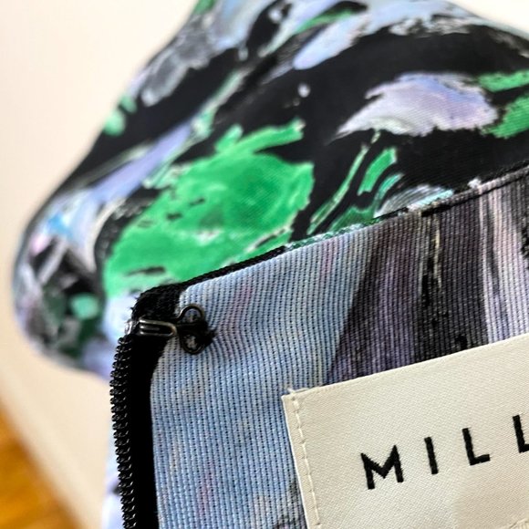 Milly Chloe Dress Painted Floral Sheath V Neck - Picture 11 of 11